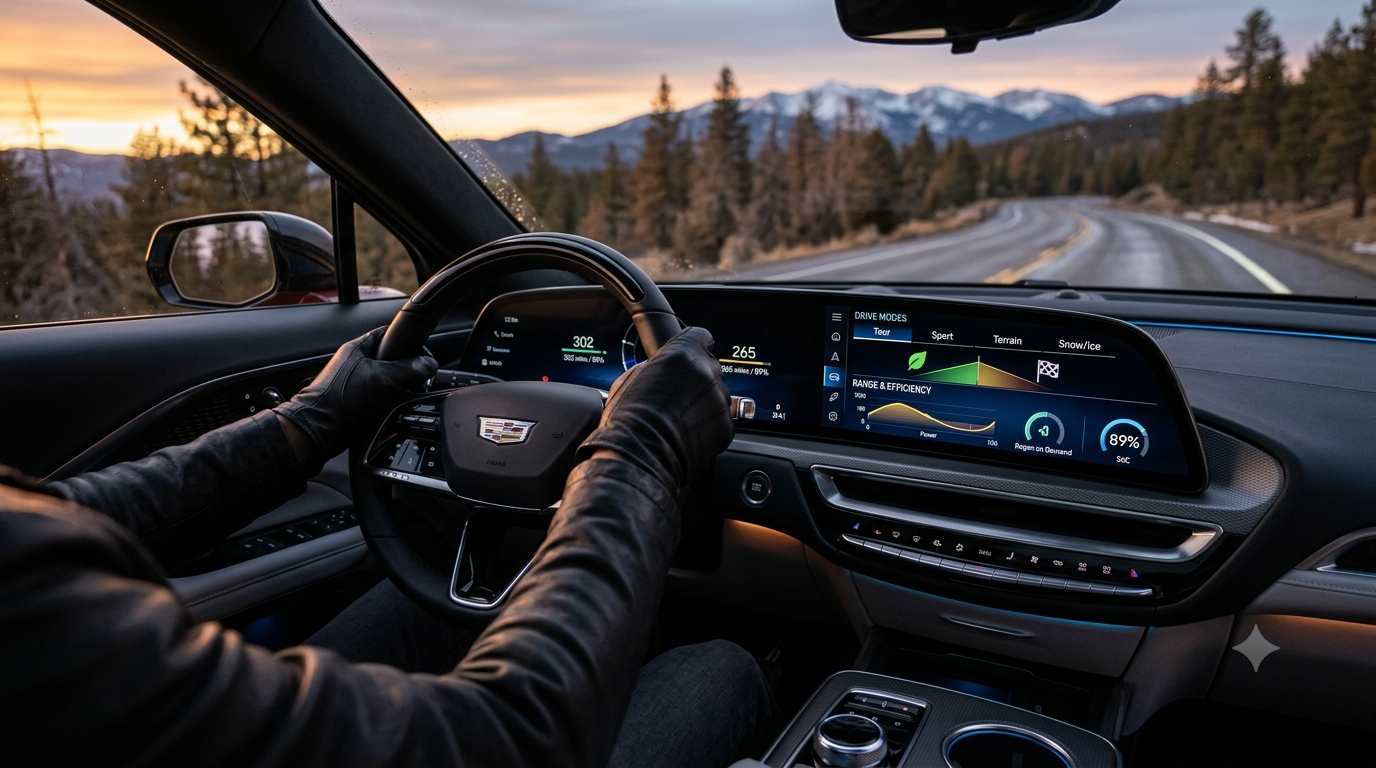 do the driving modes in cadillac lyriq offer different ranges or battery usages?